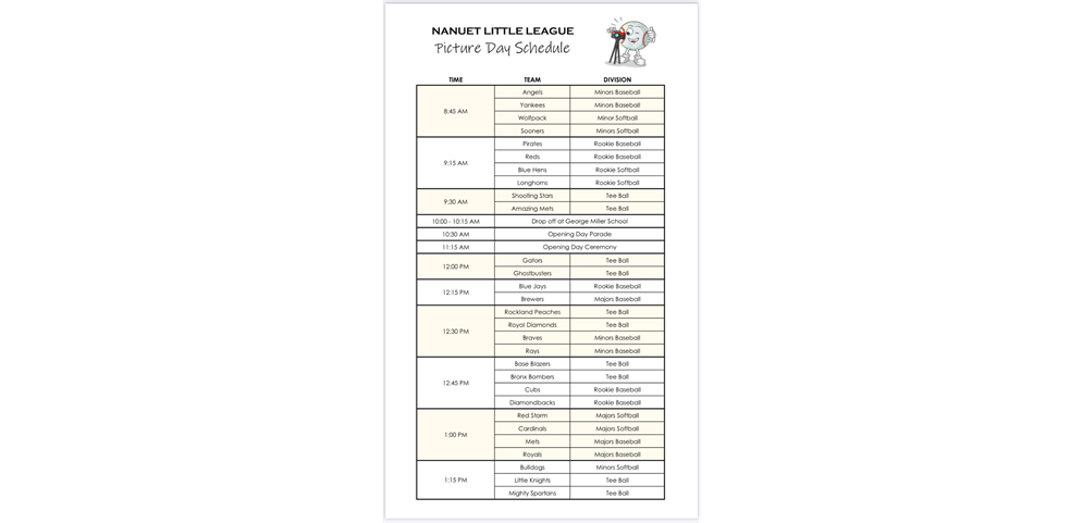 Picture Schedule