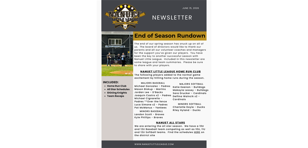 End of Season Newsletter